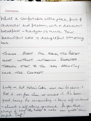 Comments from the visitors book